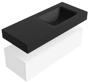 Zaro Alan badmeubel 110cm talc 1 lade met vrijhangende wastafel cloud rechts zonder kraangat urban