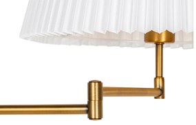 Vloerlamp brons met wit plisse kap en verstelbare arm - Ladas Deluxe Klassiek / Antiek E27 Binnenverlichting Lamp