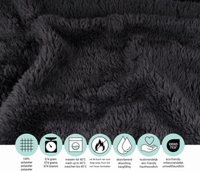 Teddy Fleece Deken - Ultrazacht - 130x170 cm - antraciet