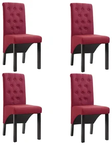 vidaXL Eetkamerstoelen 4 st stof wijnrood
