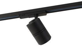 Modern 3-fase railsysteem met 4 spots zwart - 3-Phase Ruler