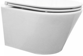 Saqu Sky 3.0 compact randloos hangtoilet met flatline toiletbril met quickrelease wit