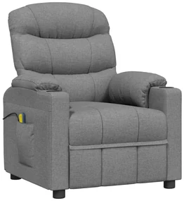 vidaXL Massagestoel stof lichtgrijs