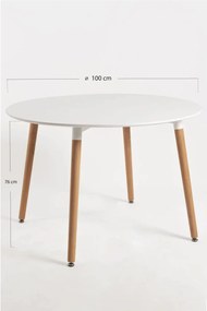 Tower Tafel Rond 100 cm Wit