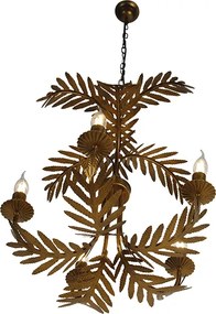 Vintage kroonluchter goud 5-lichts - Botanica