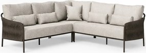Fiavè hoek loungeset 3 delig Bronze | Clouded rope | Pebble desert bouclé SUNS
