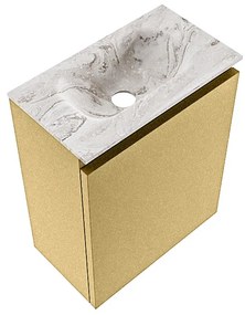 Mondiaz Ture DLux toiletmeubel 40cm oro met wastafel glace midden zonder kraangat