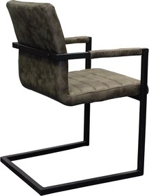 Eetkamerstoel - Apollo II - stof Cowboy retro lederlook olijf groen