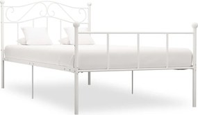 vidaXL Bedframe metaal wit 90x200 cm