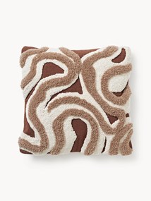 Handgetufte kussenhoes Jiri met getufte design