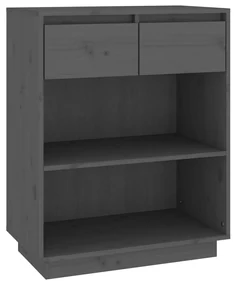 vidaXL Wandkast 60x34x75 cm massief grenenhout grijs