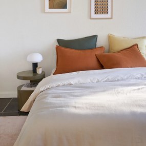 Dubbelzijdig dekbedovertrek in gewassen linnen en gewassen katoen Annaba