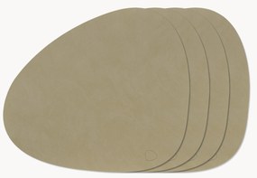 Asymmetrische leren placemats Curve, 4-delig