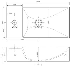 Sanigoods Luko fontein 40x22cm rechts zonder kraangat olijfgroen