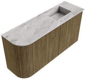 Mondiaz Joya DLux 80cm toiletmeubel ronding links dusk met wastafel faye rechts 1 kraangat glace