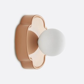 Wand- of plafondlamp bloem, keramiek en opaline glas, diameter 20 cm, HOLI