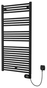 Plieger Elba Electrical Elektrische Designradiator - 126.2x50cm - met thermostaat - 500w - mat zwart 1550005