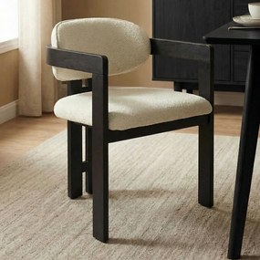 Eetkamerstoel Zwart Hout Met Armleuning