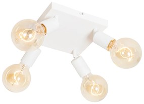 Moderne Spot / Opbouwspot / Plafondspot wit vierkant 4-lichts - Facil Modern E27 Binnenverlichting Lamp