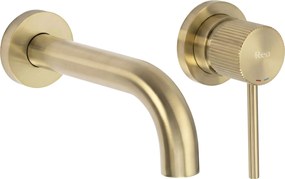 Inbouw wastafelkraan Rea Lungo Stripe Brush Gold