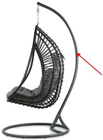 Coco Vedella Hangstoel Wicker/Aluminium Zwart