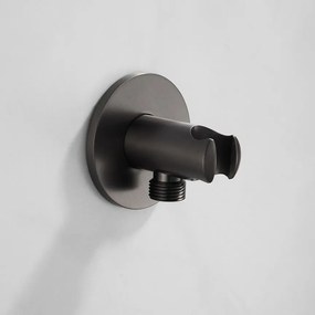 Saniclear Plus Curved inbouw badkraan met vrijstaande uitloop verouderd ijzer - gunmetal