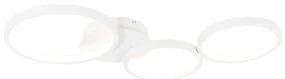 Design plafondlamp wit incl. LED 3-staps dimbaar 3-lichts - Pande Design rond Binnenverlichting Lamp