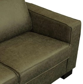 Loungebank - Shuffle - links - leer Dalton groen 14