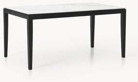 Eettafel Jackson met tafelblad in marmerlook, in verschillende formaten, zwart