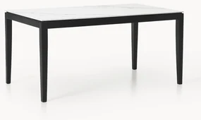 Eettafel Jackson met tafelblad in marmerlook, in verschillende formaten, zwart