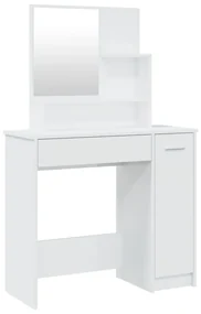 vidaXL Kaptafel met spiegel 86,5x35x136 cm hoogglans wit
