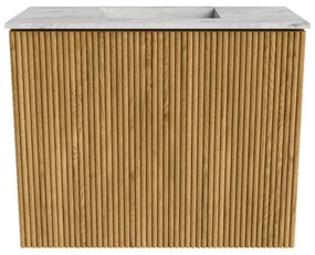 Mondiaz Joya DLux 50cm toiletmeubel oak met wastafel faye midden zonder kraangat glace