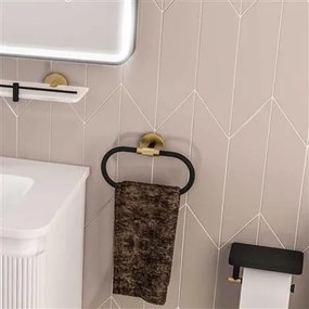 Eastbrook Catania messing handdoekring zwart mat en messing geborsteld