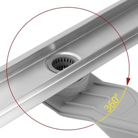 Lineaire afvoer REA Neox Superflow BRUSH Steel 80