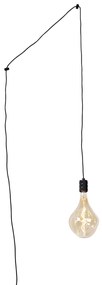 Eettafel / Eetkamer Hanglamp zwart met stekker incl. PS160 goud dimbaar- Cavalux Design, Modern Minimalistisch Binnenverlichting Lamp