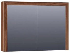 Saniclass Walnut wood Spiegelkast - 100x70x15cm - 2 links/rechtsdraaiende Spiegeldeuren - hout -natural walnut SK-WW100NWA