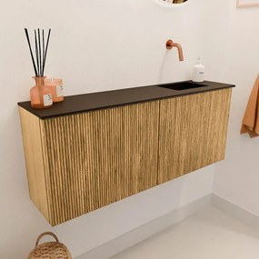 Mondiaz Joya 100cm toiletmeubel oak met wastafel faye rechts zonder kraangat urban