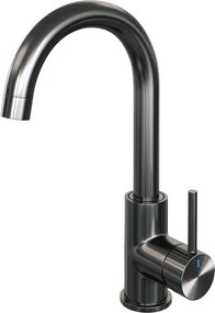Brauer Stripe wastafelkraan met draaibare ronde uitloop model A gunmetal geborsteld PVD