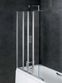 Eastbrook Volente badwand met vouwpanelen en vast deel links 100x140cm chroom