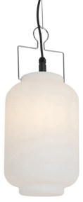 Buiten hanglamp wit 20 cm met stekker IP44 - Pion Modern E27 IP44 Buitenverlichting rond