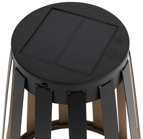 Set van 2 buiten tafellampen zwart incl. LED 3-staps dimbaar solar en oplaadbaar - Penny Modern IP44 Buitenverlichting rond