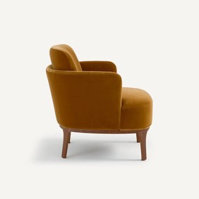 Fauteuil van massief notenhout en fluweel, Jabote