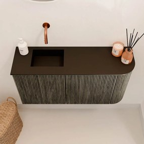 Mondiaz Joya 80cm toiletmeubel ronding rechts shadow met wastafel faye links zonder kraangat urban