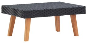 vidaXL Tuintafel poly rattan zwart