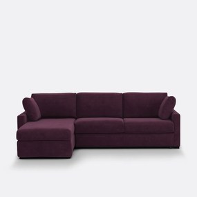 Hoekbank, omvormbaar, 4-zits, fluweel, Comfort Bultex®, TIMOR