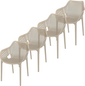 Garden Impressions Air XL design tuinstoel taupe 4 stuks