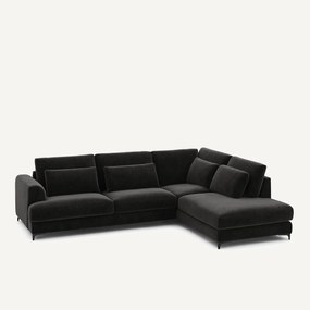 Omvormbare hoekbank rechts in chenille fluweel, Marsile