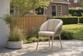 Tuinset Ronde Tuintafel 6 personen 150 cm Rope Zand/Beige  Santika Furniture Santika