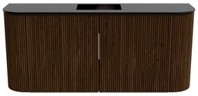 Mondiaz Joya 95cm toiletmeubel ronding links/rechts walnut met wastafel faye midden 1 kraangat urban