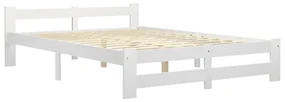 vidaXL Bedframe massief grenenhout wit 140x200 cm